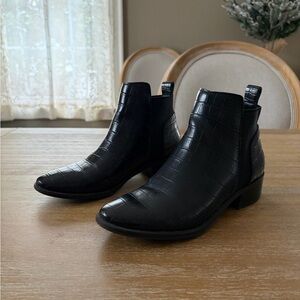 Dolce Vita Black Croc Booties